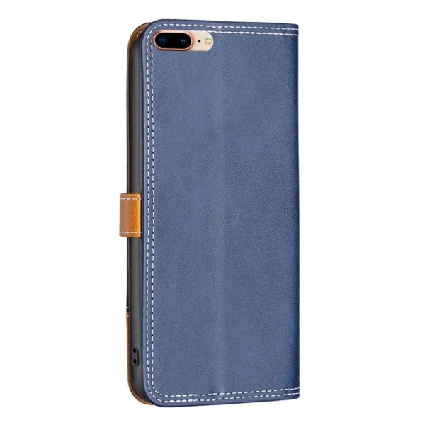 Binfen Two-color Nahkakotelo For iPhone 8 Plus / 7 Plus - Sinine Blue