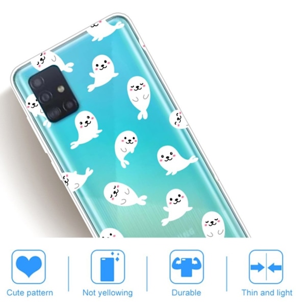 Deco Samsung Galaxy A51 cover - delfiner White
