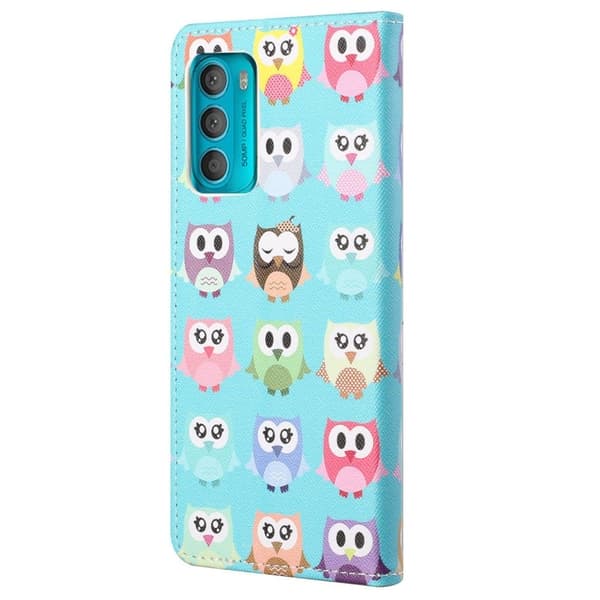 Wonderland Motorola Moto G42 Flip Etui - Søde Ugler Multicolor