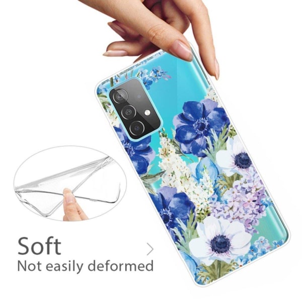 Deco Samsung Galaxy A72 5G skal - Vacker Blomma Blå