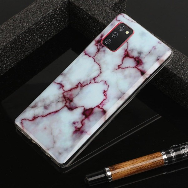 Marble Samsung Galaxy A03s Suojakotelo - Punainen Multicolor