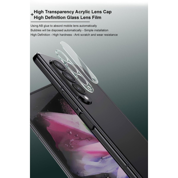 IMAK lasinen kamerasuoja akryylilinssi suojuksella Samsung Galaxy Z Fold4:lle Transparent