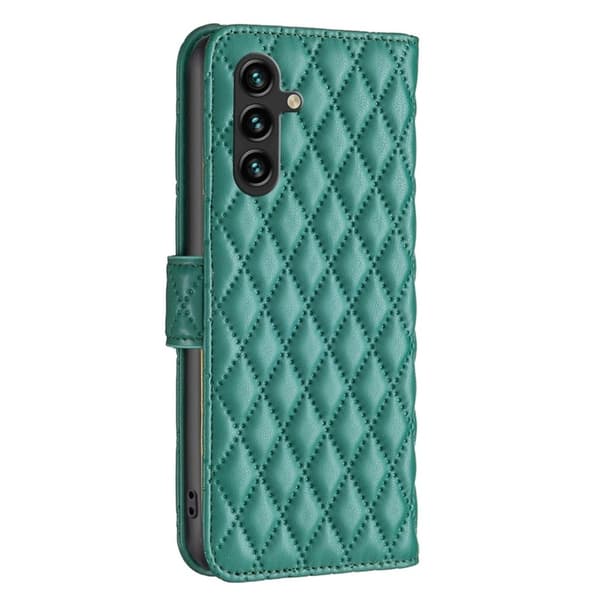 Matt Samsung Galaxy A14 fodral med rombmönster - Grön Grön