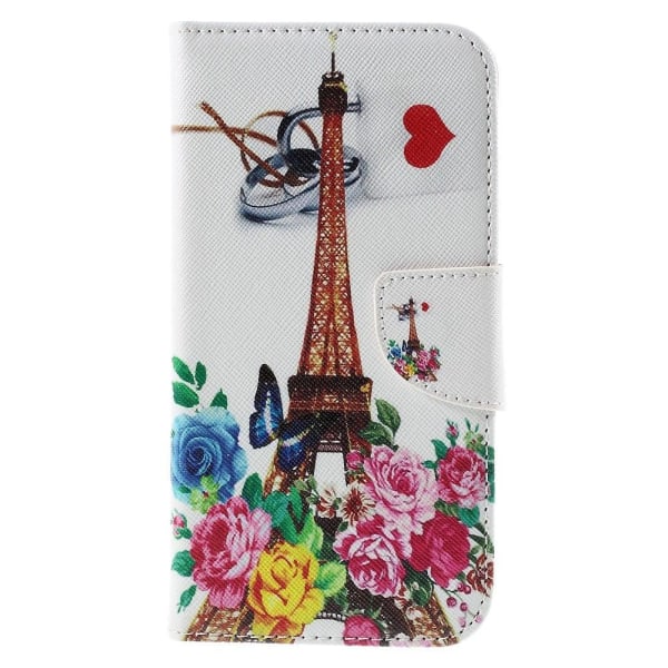 Scherfig læder-etui til Alcatel OneTouch Idol 3 (5.5) - Eiffeltå Multicolor