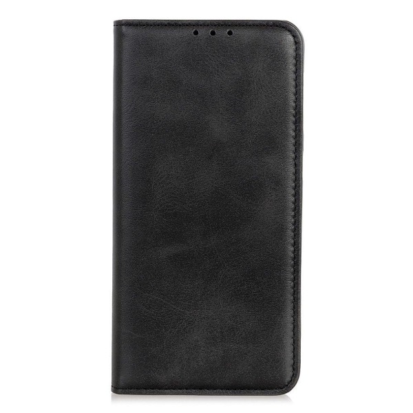 Flip Etui med Pung i Ægte Læder til Samsung Galaxy A04e - Sort Black