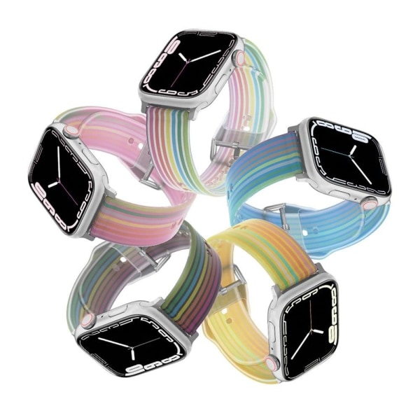 Apple Watch Series 8 (45mm) / Watch Ultra regnbuefarvet silikone Pink