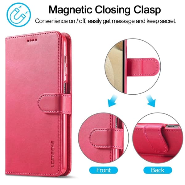 LC.Imeeke läder Samsung Galaxy M32 fodral - Röd Röd
