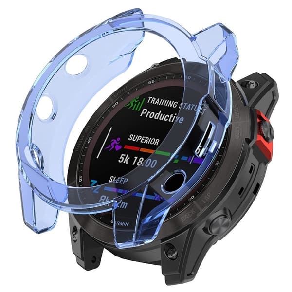 Garmin Fenix 7S läpinäkyvä suojus - Läpinäkyvä Sininen Blue