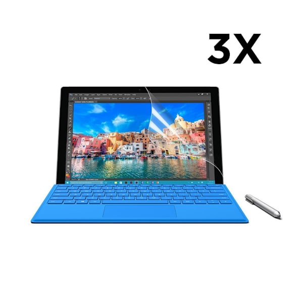 3-pack HD-klar LCD Skärmskydd för Microsoft Surface Pro 4 Transparent