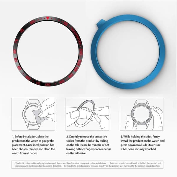 Samsung Gear S3 Frontier klockram i hållbar metall - Svart / Röd Svart