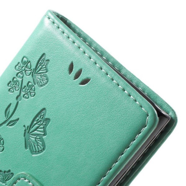 Butterfly läder Sony Xperia X Compact fodral - Grön Grön