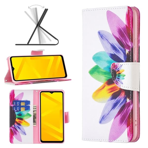 Wonderland ZTE Blade A51 flip-etui - Solsikke Multicolor