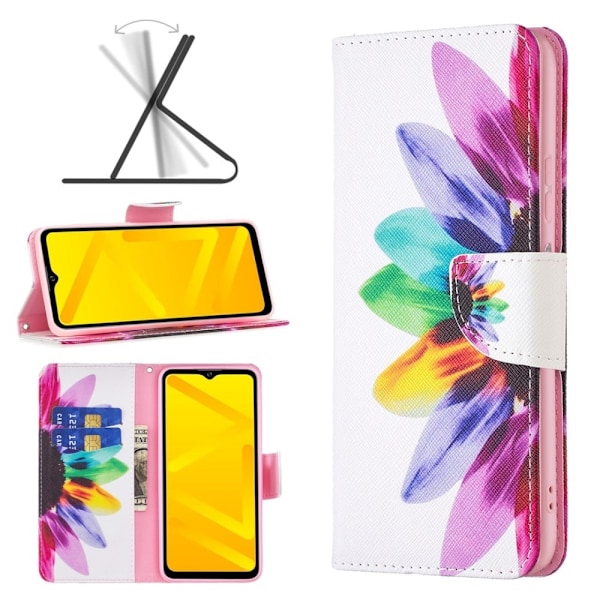 Wonderland ZTE Blade A51 flip kuoret - Auringonkukka Multicolor