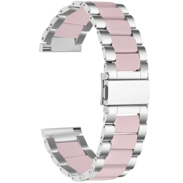 Pebble 2 / SE 2 / Time Round Large snyggt klockarmband i harts - Silver / Rosa Rosa