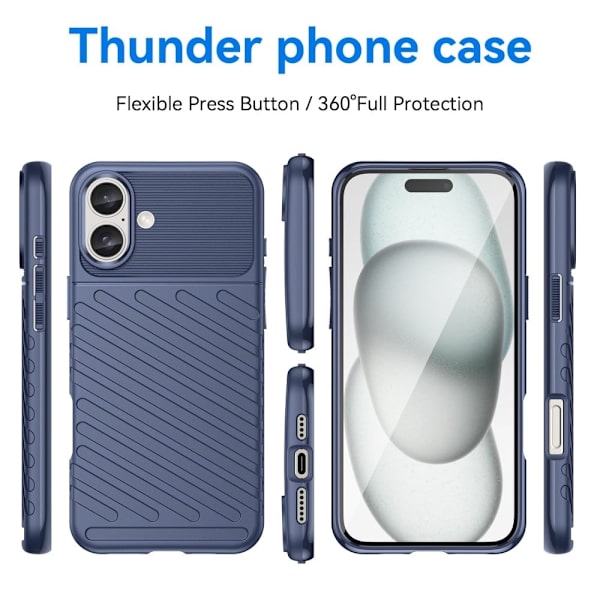 Thunder iPhone 16 deksel - Blå Blue