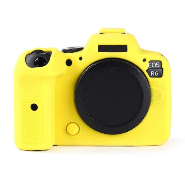 Canon EOS R6 litchi tekstur silikone cover - Gul Yellow