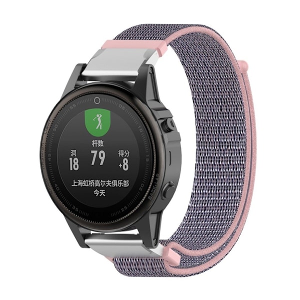 Garmin Fenix 6S / Fenix 5S Plus nylon loop Urrem - Lyserød / Blå Blue
