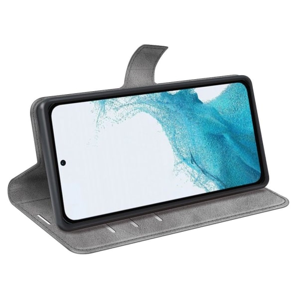 Læderetui med Pung til Samsung Galaxy A54 - Grå Silver grey