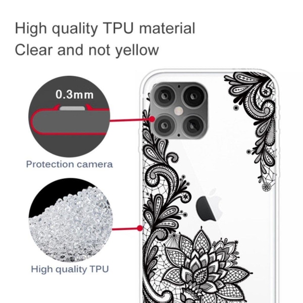 Deco iPhone 12 Mini case - Lace Flower Black