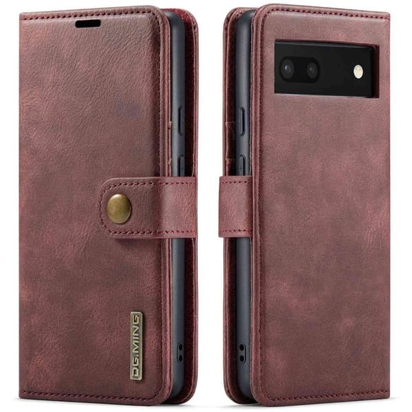 DG.Ming Google Pixel 6a 2-in-1 Lommebok Etui - Rød Brown