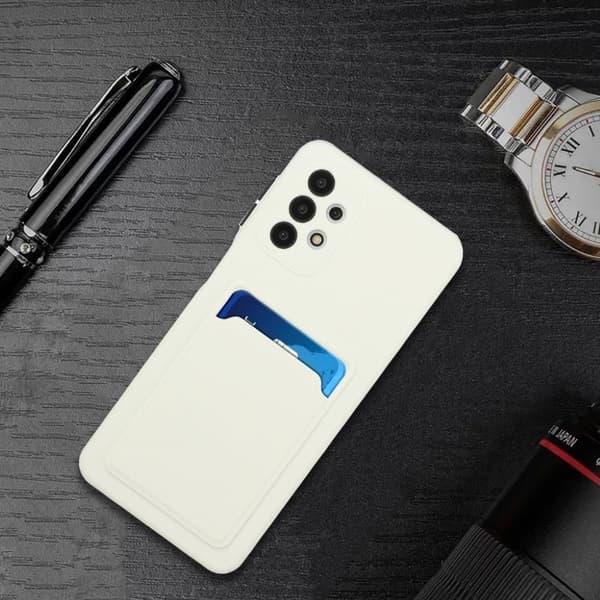 Card Holder Deksel til Samsung Galaxy A32 - Hvit White