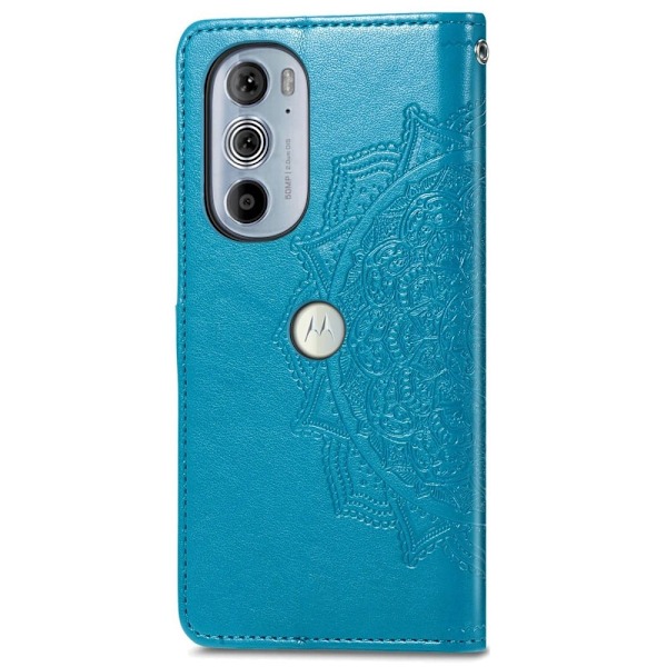 Mandala Motorola Edge 30 Pro Läppäkotelo - Sininen Blue