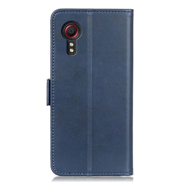 Hållbart konstläder Samsung Galaxy Xcover 7 fodral med plånbok - Blå Blå