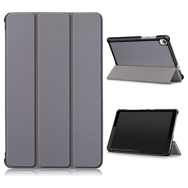 Lenovo Tab M8 tri-fold læder flip case - Grå Silver grey