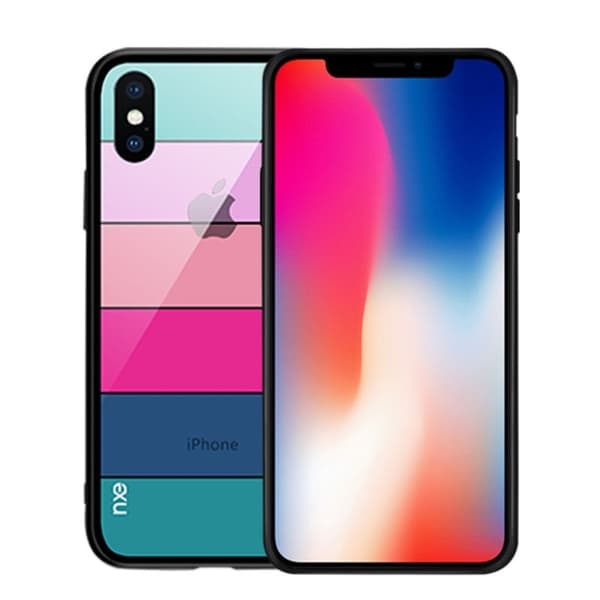 NXE iPhone Xs kombi etui med stribet mønster - Style A Multicolor