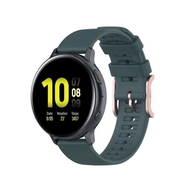 Silikoneurrem til Samsung Galaxy Watch 3 (41mm) / Active - Mørkegrøn Green