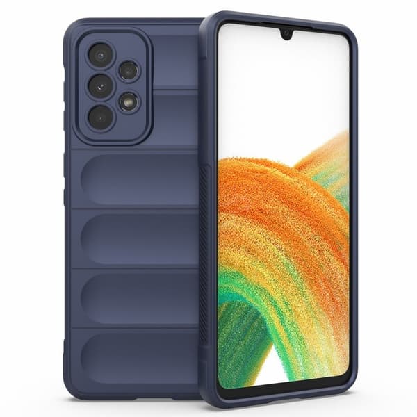 Mjukt greppformat Samsung Galaxy A73 skal - Blå Blå