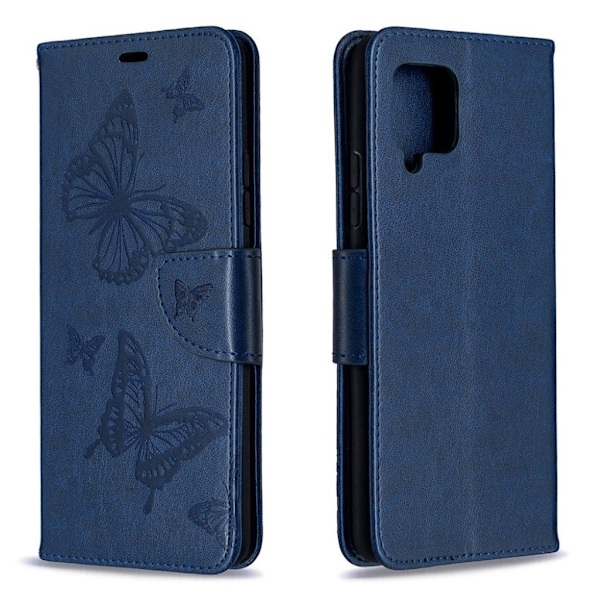 Butterfly läder Samsung Galaxy A42 5G fodral - Blå Blå