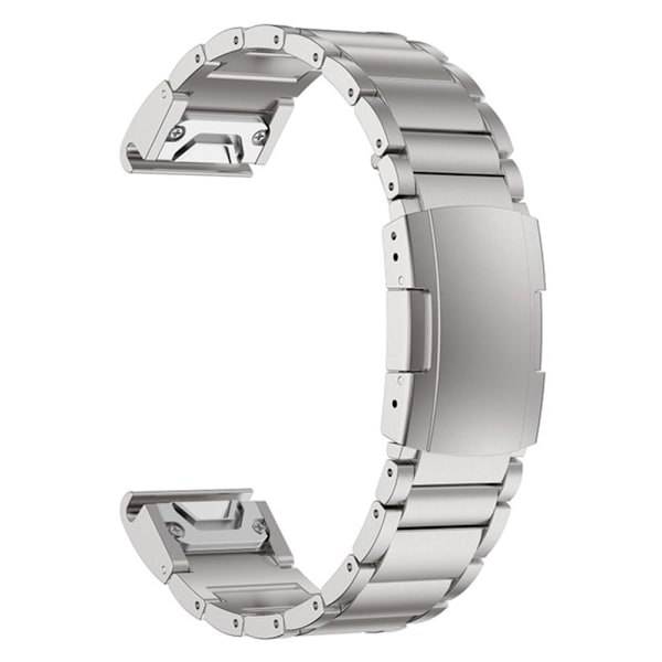 26 mm klockarmband i rostfritt stål för Garmin- och Coros-klockor - Silver Silvergrå