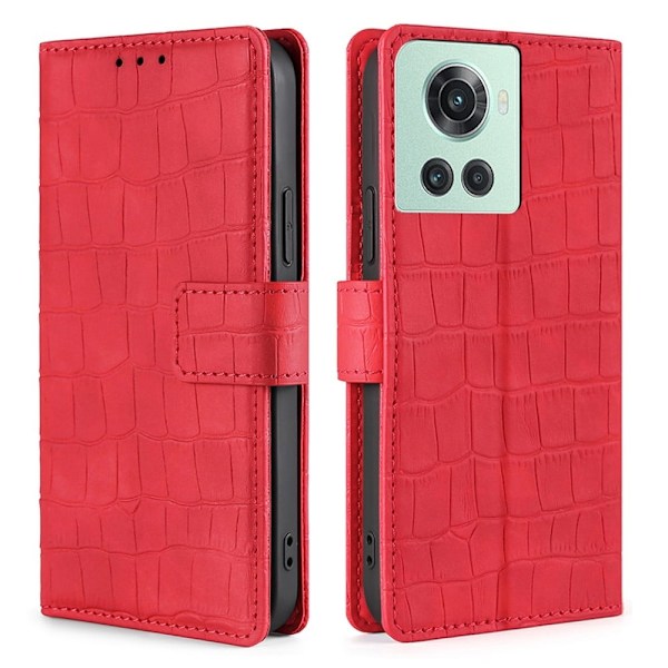 Krokotiili kuvioitu nahka tapauksessa OnePlus 10R / Ace - Punainen Red