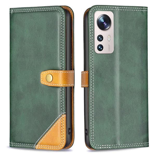 BINFEN tofarget læretui for Xiaomi 12 Lite - Grønn Green