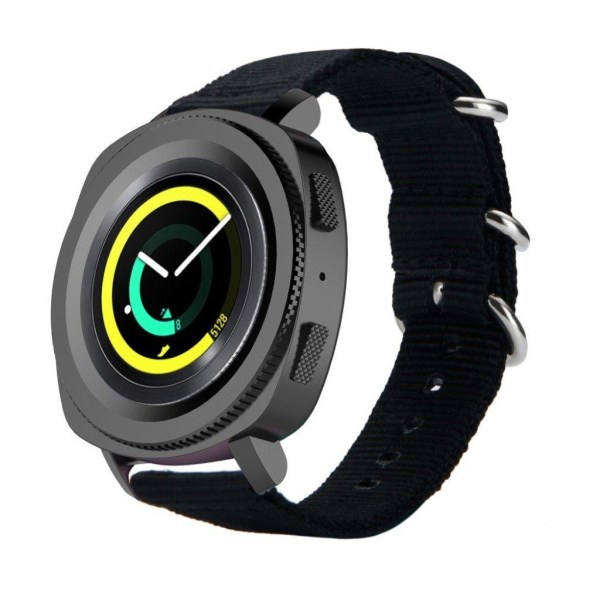 Samsung Gear Sport yksinkertainen nylonkellonauha - Musta Black