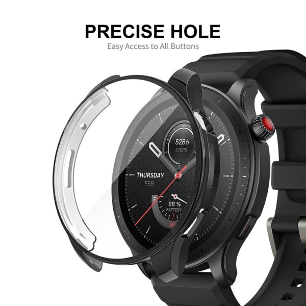 HAT-PRINCE Amazfit GTR 4 46mm cover with screen protector - Blac Black