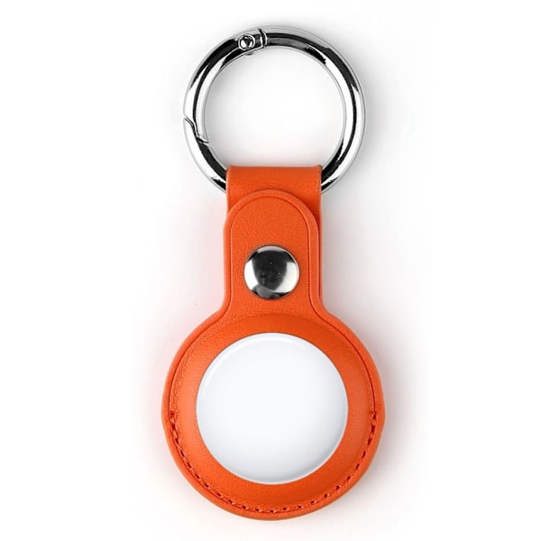 AirTags split läderklädsel med nyckelring - Orange Orange