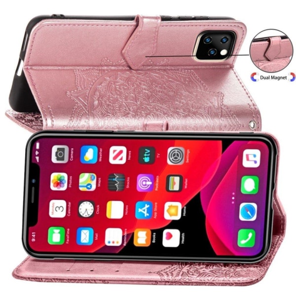 Mandala iPhone 11 Pro Max læderetui - Pink Pink