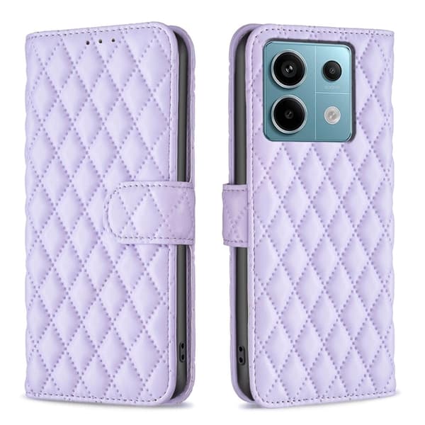Rhombus mat Xiaomi Redmi Note 13 Pro 5G  flip etui - Lilla Purple