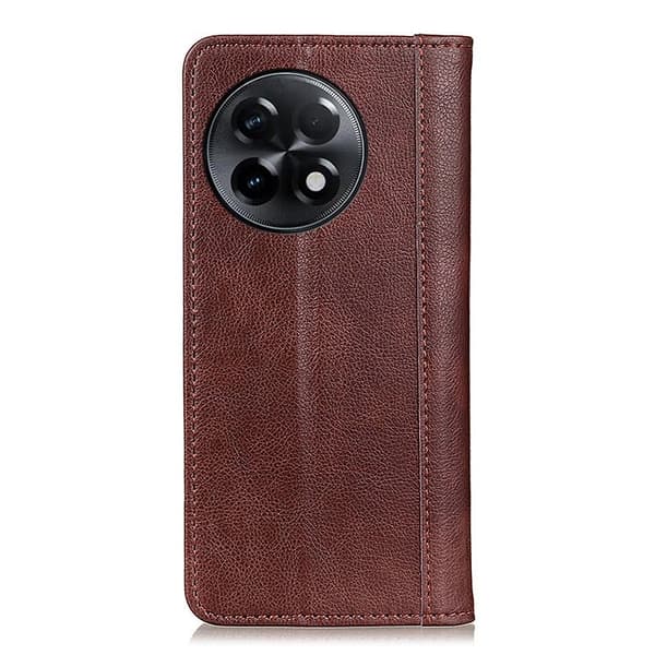 OnePlus 11R / OnePlus Ace 2 ægte læderetui med magnetisk lukning - Brun Brown
