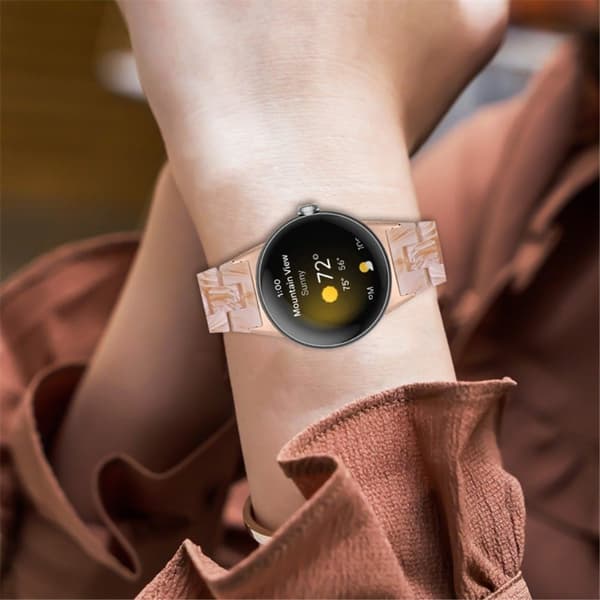 Google Pixel Watch-klokkerem i harpiksstil - Silke Hvit Brown