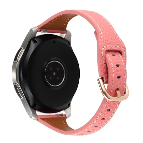 22mm Universal litchi aitoa nahkaa kellon hihna - Syvä Vaaleanpunainen Pink