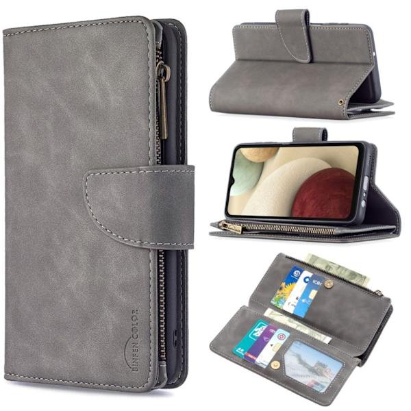 Premium Wallet Samsung Galaxy A12 5G etui i Grå Silver grey