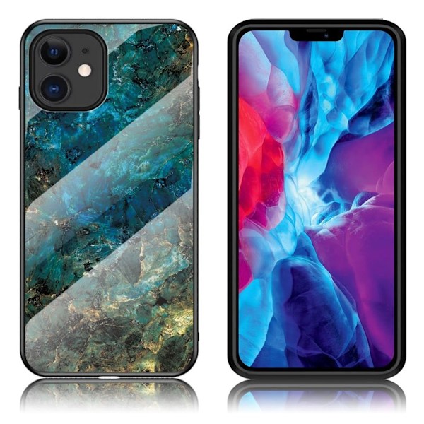 Fantasy Marmor iPhone 12 Mini skal - Smaragd Grön