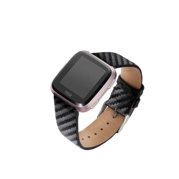 Fitbit Versa Lite klockarmband i äkta läder i kol Brun