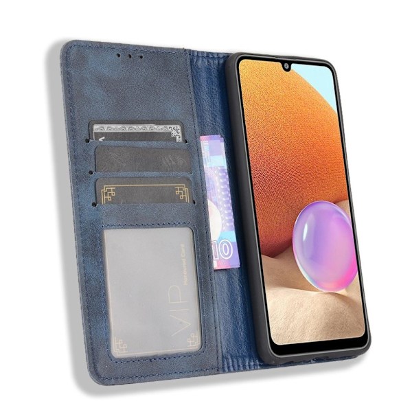 Bofink Vintage Samsung Galaxy A32 Lær Etui - Blå Blue
