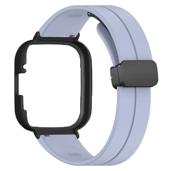 Xiaomi Redmi Watch 3 urrem Sort magnetisk spænde Silikone rem med urkasse - Lavendelgrå Silver grey
