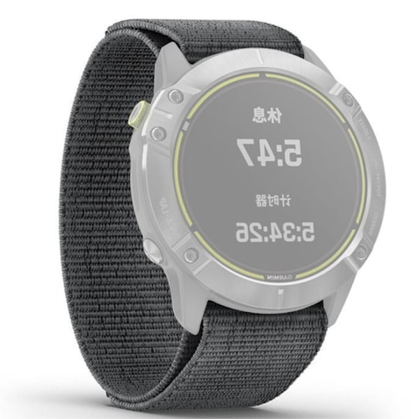 22 mm klockarmband med nylonögla för Garmin-klocka - Grå Silvergrå
