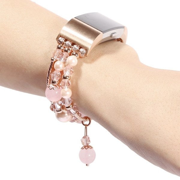 Fitbit Charge 2 elastiskt klockarmband i naturlig agat - Rosa Rosa
